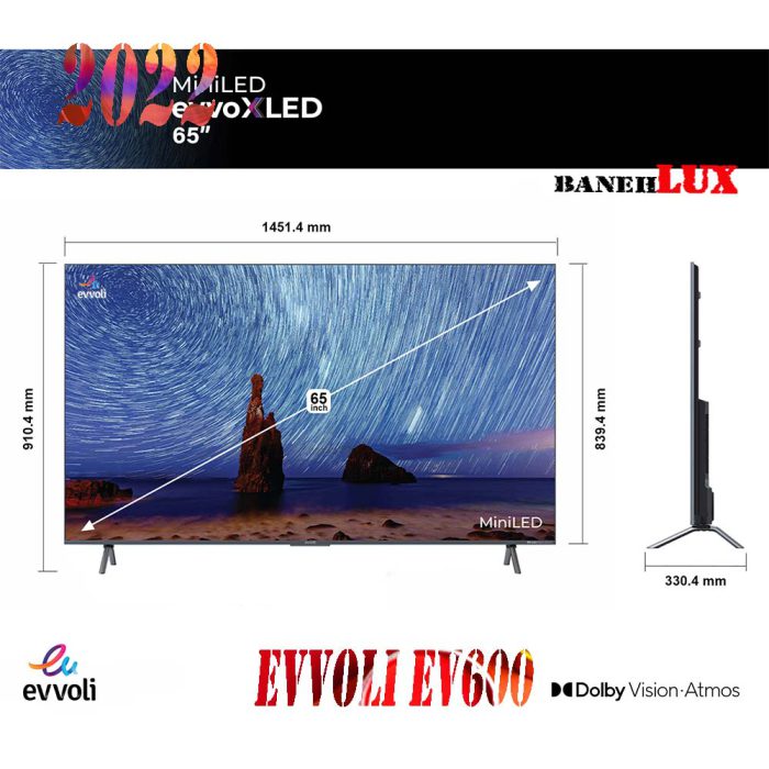 تلویزیون 65 اینچ ایوولی مینی LED مدل EVVOLI 65EV600 MA